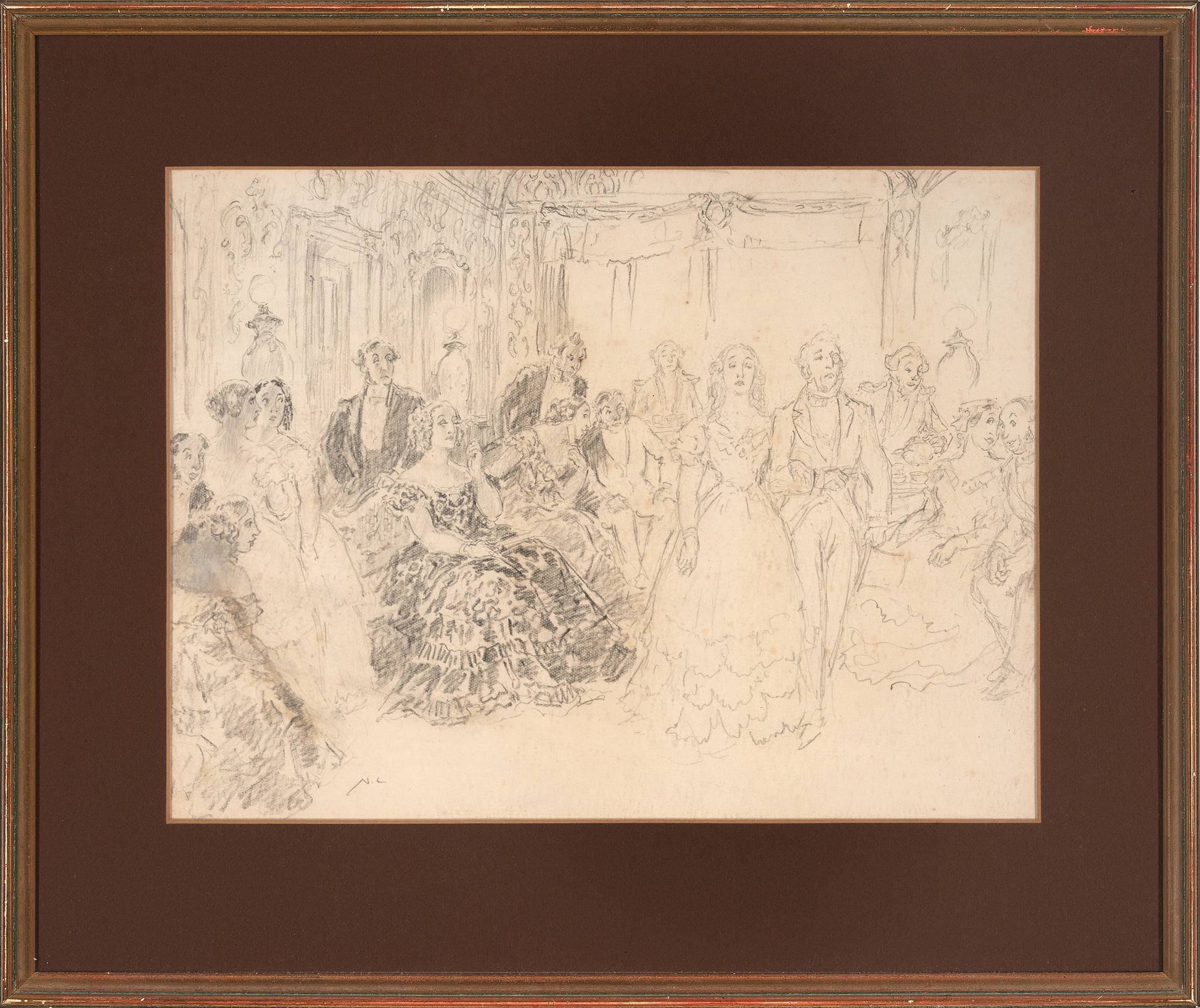 Norman Lindsay (1879-1969) - Large Original Signed Pencil Drawing 'The Ball' 40cm x 30.5cm