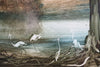 Pro Hart (1928-2006) - Very Large Original Oil Painting On Board 'Waterbirds' 59.5cm x 49.5cm