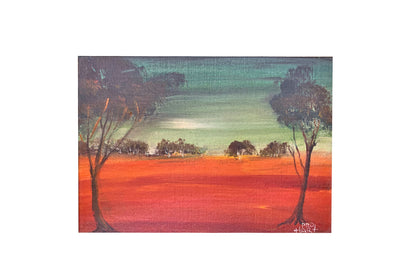 Pro Hart (1928-2006) - Outback Scene - Oil on Board