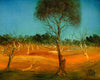 Pro Hart (1928-2006) - Original Oil Painting with COA 'Outback Landscape' - 28.5cm x 36cm