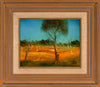 Pro Hart (1928-2006) - Original Oil Painting with COA 'Outback Landscape' - 28.5cm x 36cm