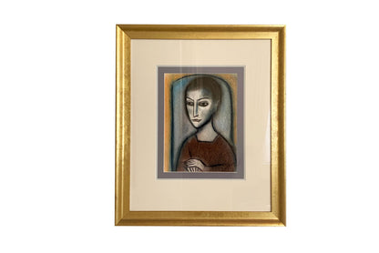 Robert Dickerson (1924-2015), Original Colour Pastel and Charcoal Drawing - 36.5cm x 27cm