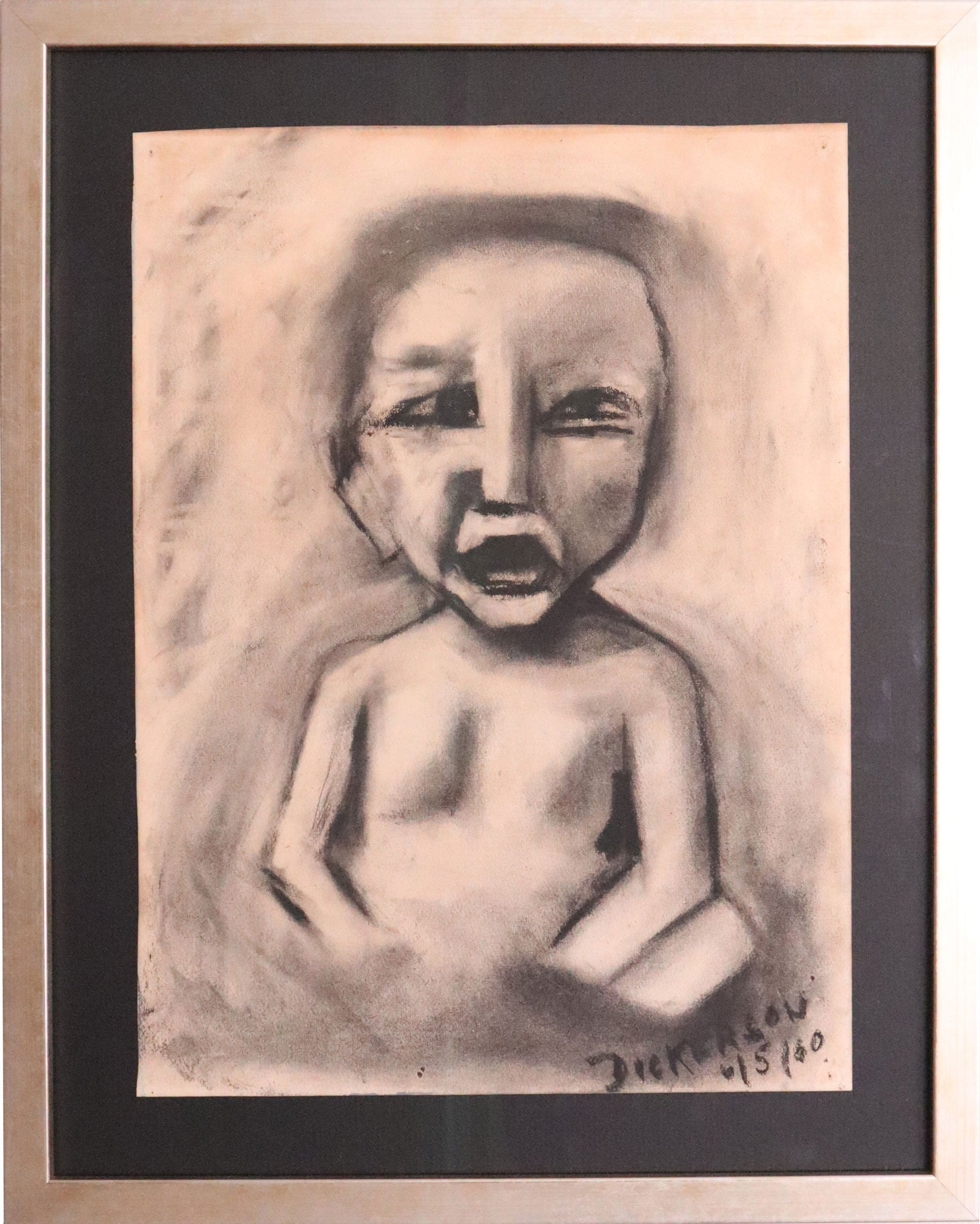 Robert Dickerson (1924-2015), Original 1960 Charcoal Drawing - 40cm x 30cm