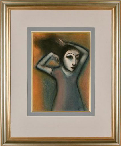 Robert Dickerson (1924-2015), Original Colour Pastel and Charcoal Drawing - 38cm x 27cm