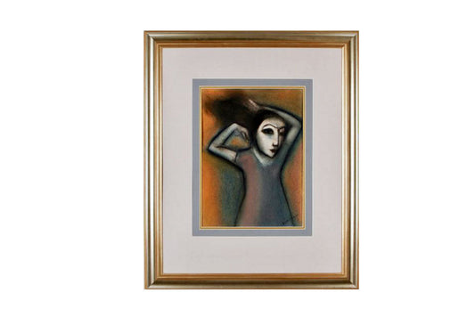 Robert Dickerson (1924-2015), Original Colour Pastel and Charcoal Drawing - 38cm x 27cm