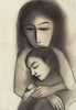 Robert Dickerson (1924-2015), Original Charcoal Drawing 'Mother and Child' - 34cm x 23.5cm