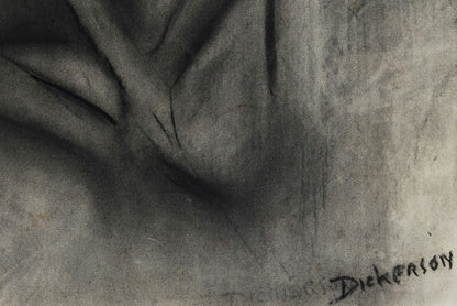 Robert Dickerson (1924-2015), Original Charcoal Drawing 'Pensive Child' - 67.5cm x 47.5cm