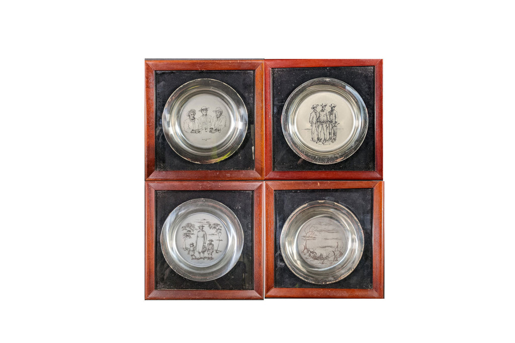 Russell Drysdale (1912-1981) - Complete Limited Edition Series of Four Sterling Silver Plaques in Frames