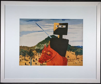 Sidney Nolan (1917-1992) "Ned Kelly" Offset Lithograph Framed Print 51cm x 69cm