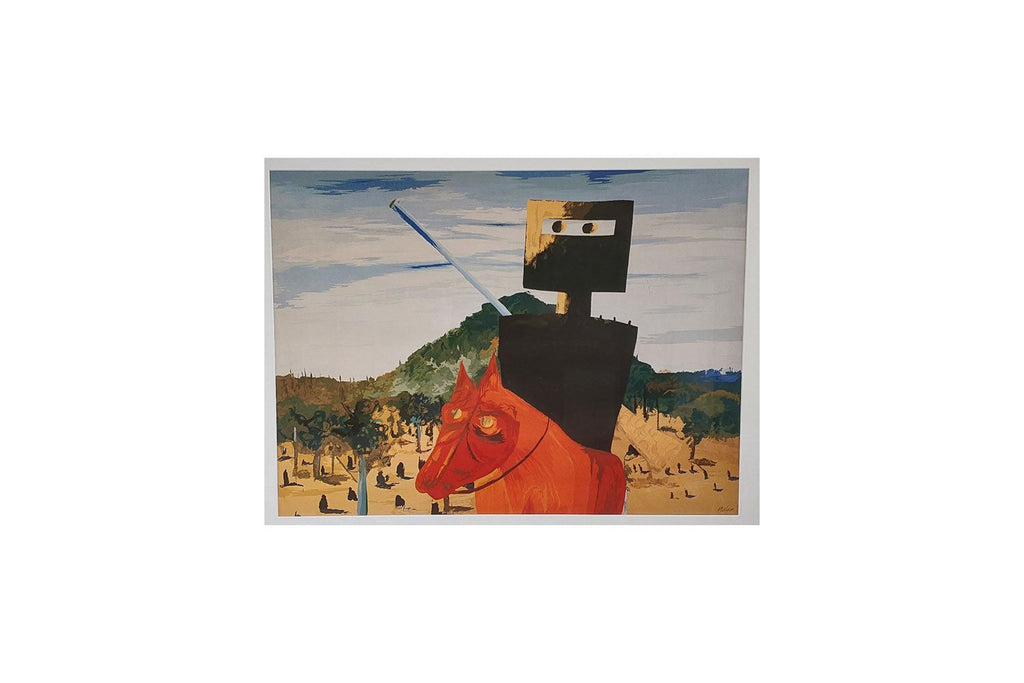 Sidney Nolan (1917-1992) "Ned Kelly" Offset Lithograph Framed Print 51cm x 69cm