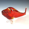 Aldo Bon Amber and Red Sommerso Murano Glass Fish 35.5cm