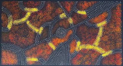 Gracie Morton Pwerle (b.1956) Australian Aboriginal Art Bush Plum Dreaming 150cm x 50cm